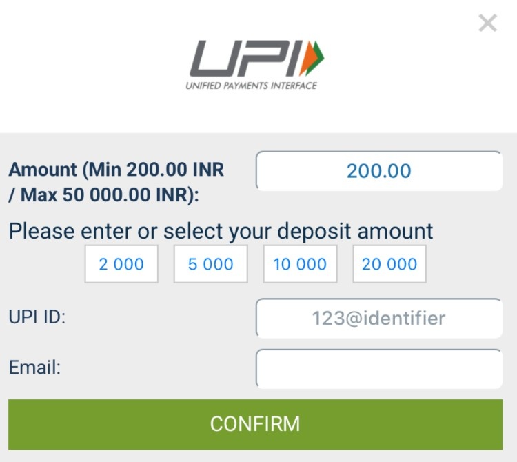 Enter the amount Enter the amount